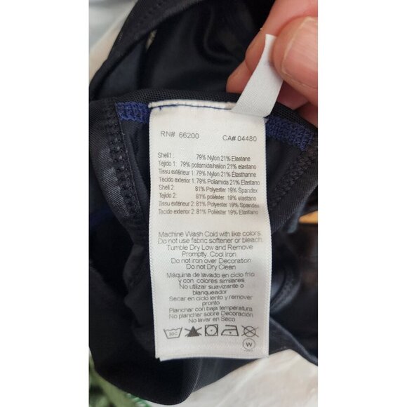 ASICS D1 Womens Crop Top XS Black Blue Athletic Shirt Running Gym Racerback Tee - Picture 6 of 6